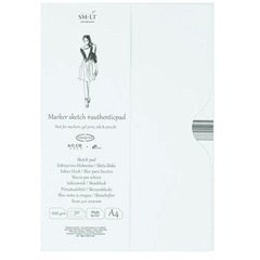 Папір-склейка Smiltainis для маркерів в папці Authentic А4 100г/м2 50арк білий колір MA-50
