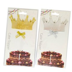 Топпер для торта Лидер Happy Birthday Корона золото та срібло №90800-3