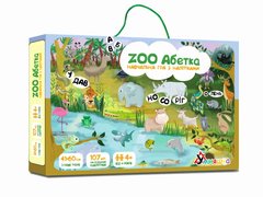 Игра настольная Умняшка Zoo азбука, с многоразовыми наклейками КП-005