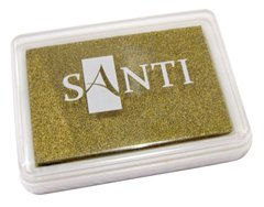Штемпельна подушка Santi з пігментним чорнилом 4*6см Золота ! ПОШТУЧНО 1/12 ! 740126-зол.