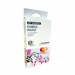 Фарба для тканини Art Nation набір 12кол. по 15мл FabricPaint + 2 пензлика FAC1215