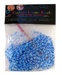 Гумки для плетіння Rainbow Loom 200шт. зебра Синьо-білі 1332 +крючок