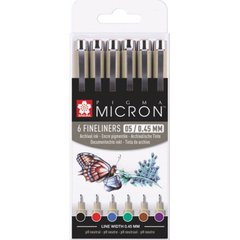 Капілярна ручка PIGMA Micron Лінер Sakura 05 Basic набір різнокольорові 6шт POXSDK056A