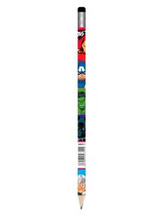 Олівець чорнографітний простий Yes з ластиком Marvel Avengers ! ПОШТУЧНО ! 280611