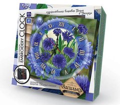Набор для творчества DankoToys DT EC-01-02 Часы-вышивка гладью Embroidery clock Васильки