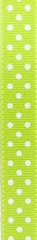 Стрічка текстильна Fantasia Крапка (салатова в білу крапку) 1*2500см BMC12211-25