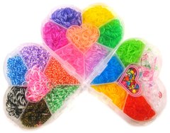 Набір для плетіння з гумок Rainbow Loom 5500шт. 3-ярусный Серце + мини станок +аксесуари