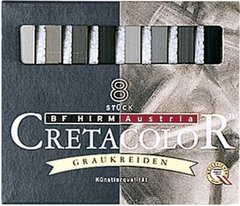 Пастель суха CRETACOLOR 8кол. в карт коробці серые оттенки 48508