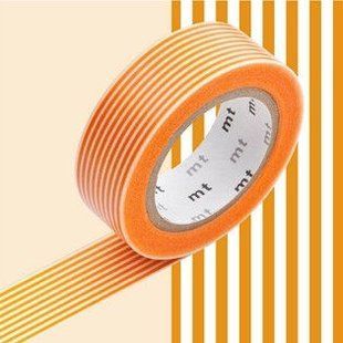 Скотч декоративний MARK'S 15мм*10м Полоси продольні. Жовтий темний MR-KMMT-MKT1PD-CL
