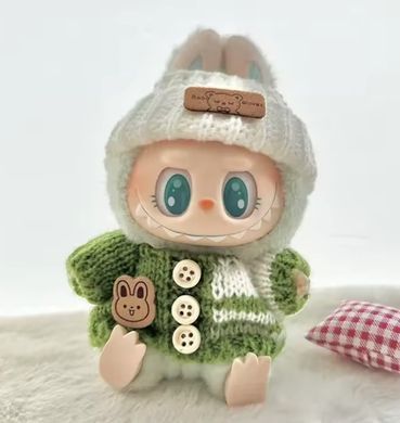 Игрушка фигурка-брелок Labubu Лабубу в одежде сидящая 12см, дизайн ассорти 1222