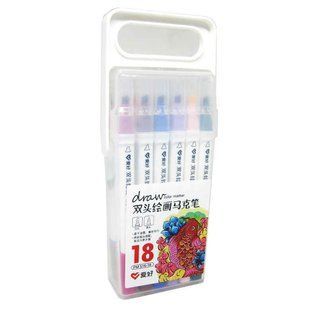 Маркер двосторонній SketchMarker Swiss Ink для паперу набір 18шт PM516-18