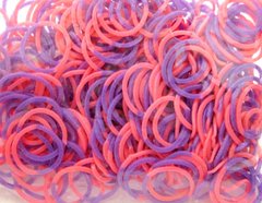 Гумки для плетіння Rainbow Loom 300шт. 1/2 Фіолетово-рожеві 1931 +крючок