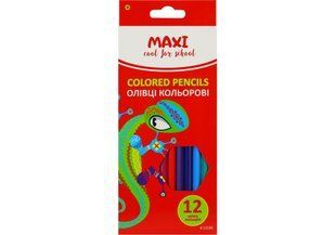 Карандаши цветные 12цв. Maxi Africa пластиковые MX11530