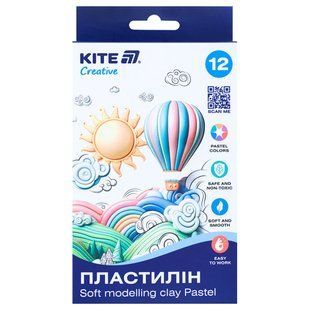 Пластилін восковий Kite набір 12кол по 16гр Creative Pastel K-086-P