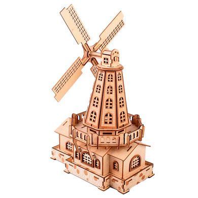 Модель 3D дерев'янна сборна WoodCraft XF-G003 Голанський млин 19,5*23*33,5см