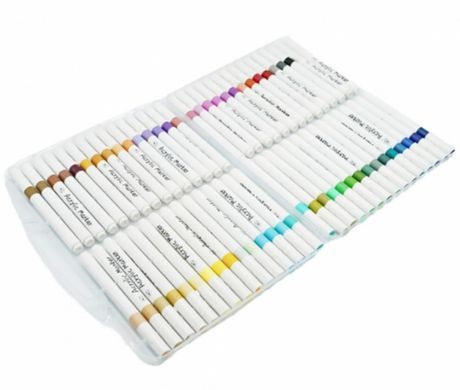 Маркер универсальный акриловый Yulin Acrylic Marker набор 60 шт Y-04-60 в пластиковом футляре 6048