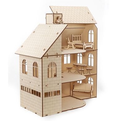 Деревянная сборная механическая 3D модель EVA Eco-Wood-Art DOLL HOUSE 001041