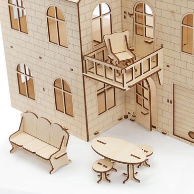 Деревянная сборная механическая 3D модель EVA Eco-Wood-Art DOLL HOUSE 001041