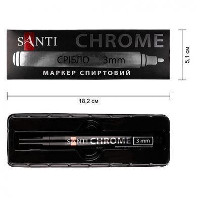 Маркер зеркальный Santi Chrome 3мм 1шт 390776