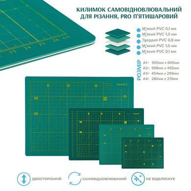 Коврик для резки самовосстанавливающийся А1 Axent Pro пятислойный 7904