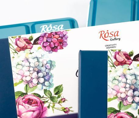 Акв фарби Rosa Gallery набір 21кол. в кюветах Romantic, Бірюза метал. уп. 3403421