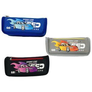 Пенал текстильний Лидер 20*8,5*5см, Sport car мікс №6713
