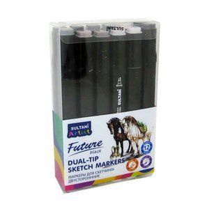 Маркер двустор. SketchMarker Sultani Future для паперу набір 12шт ST-8010-12