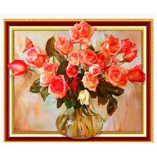 Алмазна мозаїка по номерам на холсті з 3D ефектом 40*50см Josef Otten ELT0328 Троянди
