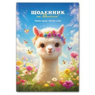 Щоденник шкільний Бриск А5+ (укр) Gold №72048 Мила лама УВ-25-Т
