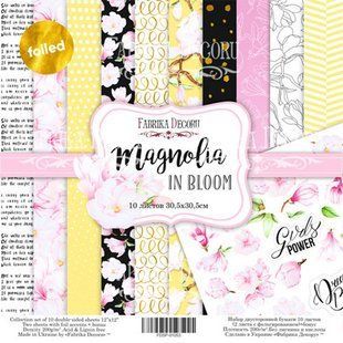 Набір паперу для скрапбукінгу Фабрика Декору FDSP-01053 Magnolia in bloom 30,5*30,5см 6+4арк + бонус 200г/м2