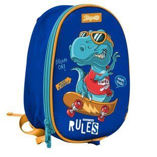 Рюкзак (ранець) м'який 1Вересня Yes міні 552279 "Dino rules", синій K-43 25*20*9см
