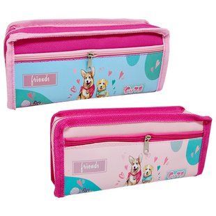 Пенал текстильный Лидер 20*8*5см, Cute микс №1135