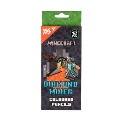 Карандаши цветные 12цв. Yes Minecraft. Diamond Miner 290720