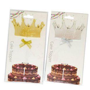 Топпер для торта Лидер Happy Birthday Микс золото и серебро №90800-3
