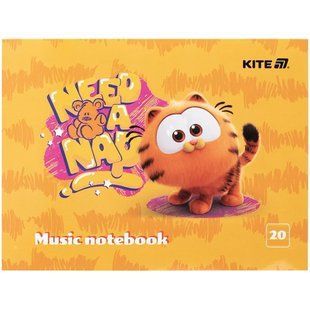 Тетрадь нотная KITE А5 20арк Garfield GF25-405