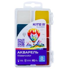 Краски акварельные 8 цв. Kite Classic пласт/уп без/к K-065