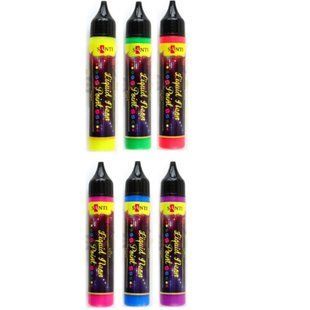 Контурна фарба з 3D ефектом 25мл Santi Liquid neon gel 7412**, Жовтий