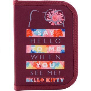 Пенал 1 отделение с 2 отворотами Kite мод 622 Hello Kitty HK19-622