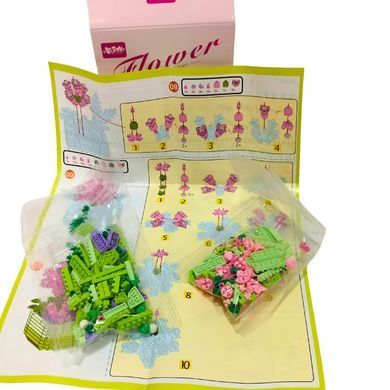 Конструктор 3D Blocks Flower Фіолетові крокуси, кор. 12,8*10,8*6см, 205 дет Z-61610