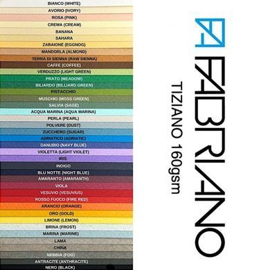 Папір для пастелі Tiziano A4, 21x29,7 см №02 crema, 160 г/м2, кремовий, середнє зерно, Fabriano