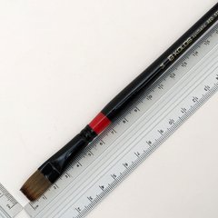 Пензель синтетика плоский Kolos Red stripe 1018, №14, довга ручка