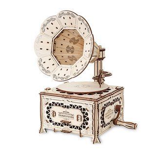 Модель 3D дерев'янна сборна механічна EVA Eco-Wood-Art GRAMOPHONE 000907