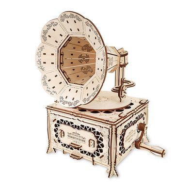 Модель 3D дерев'янна сборна механічна EVA Eco-Wood-Art GRAMOPHONE 000907