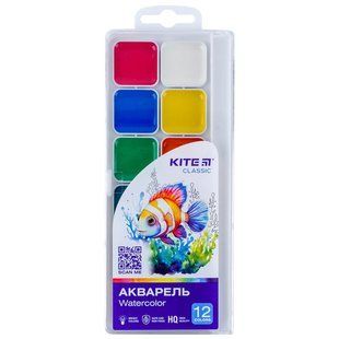 Краски акварельные 12 цв. Kite Classic пласт/уп без/к K-061