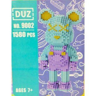 Конструктор 3D Magic Blocks Ведмідь Bearbrick блакитний 1580 деталей, кор. 33*24,5*5см №9002