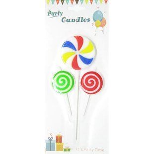 Свечи-набор для торта Party Candles 3 свечи Карамель 031161
