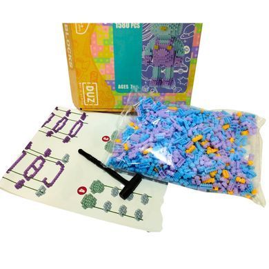 Конструктор 3D Magic Blocks Мишка Bearbrick голубой 1580 деталей, кор.33*24,5*5см №9002