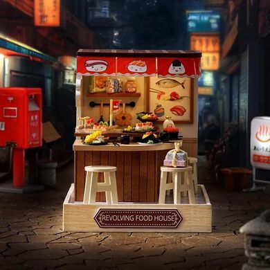 Конструктор Румбокс Ляльковий будинок Diy House CuteRoom QT-088 Revolving Food House Суши-бар