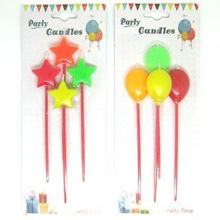 Свічки-набір для торта Party Candles 4 свічки Зірки Кульки 031642