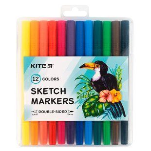 Маркер двустор. SketchMarker Kite для паперу набір 12шт K22-044